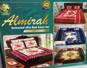 ALMIRAH Embossed 4 Pcs Bed Cover Set